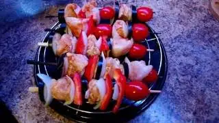 Шашлык из куриного филе с овощами в духовке