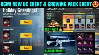 BGMI HOLIDAY GREETINGS NEW UC EVENT | BGMI NEW GROWING PACK EVENT | BGMI M416 GLACIER RELEASE DATE ?