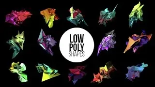 Low Poly Shapes - Abstract 3D Elements Pack /// After Effects Template