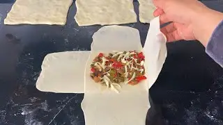 MAYA YOK OKLAVA YOK 💯KOLAY KATLAMA TEKNİĞİ İLE KAT KAT GÖZLEME NASIL YAPILIR🤌🏼MANTARLI GÖZLEME