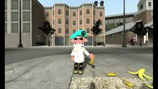 (Splatoon Gmod short) Banana slips and monkey problem Gmod animation