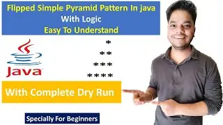 Star Pattern - 6 How To Print Flipped Simple Pyramid Pattern In Java Using For Loop | VS Code |