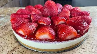 CHEESECAKE de FRUTILLA sin horno | Postre fácil ideal para vender 🤑