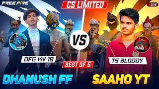 🤬DHANUSH FF GAMER  VS  😨SAAHO YT  SQUAD | 4 VS 4🔥| LIMITED❤️‍🔥| FREE FIRE IN TELUGU #dfg #freefire