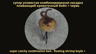 супер уловистая комбинированная насадка   плавающий креветочный бойл + червь super catchy bait