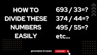 EASY DIVISION TRICK | Math Series | PIONEER STUDIES | #ssc #psc #exam