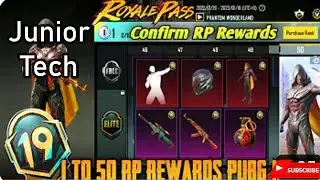 M19 ROYAL PASS 1 TO 50 RP REWARDS | MONTH 19 ROYAL PASS REWARDS PUBGM | Junior Tech