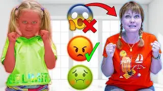 Мама Полли Фаст учит смайликами челлендж - make funny faces