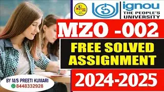 #ignou MZO-0002 Solved Assignment 2024 -2025  !! mzo 2 solved assignment 2025 info By Study Zone
