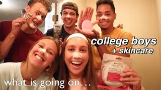 teaching college boys how to do skincare.
