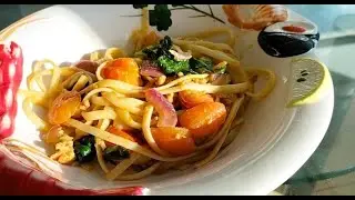 Linguine Pasta with Chicken and Spinach