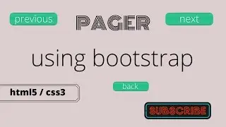 Bootstrap 4 Tutorial - Pager #part11 in Tamilதமிழ்