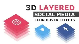 CSS 3D Layered Social Media Icon Hover Effects | FontAwesome Icon