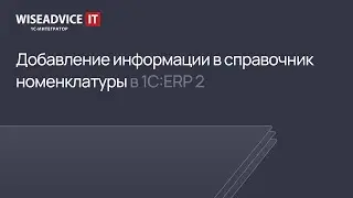 Добавление информации в справочник номенклатуры в 1С ERP 2