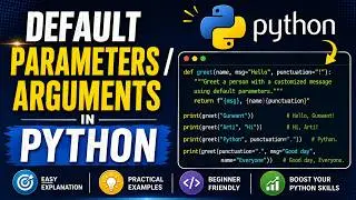 Default Parameters / Arguments in Python | Function Parameters / Arguments in PYTHON [ Hindi ]