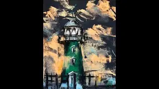 Рисуем маяк сухой пастелью // how to draw lighthouse