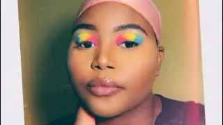 Pan Flag inspired eye look