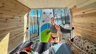 Solo Camping Lakeside in My Cabin on Wheels