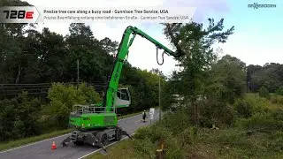 Tree felling in order to ensure traffic safety - SENNEBOGEN 728 E