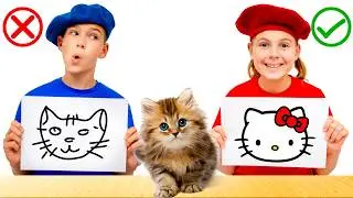 Let's Draw Animals! 🐱🐘🐸 | Who Draws Better?