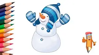 How to draw a snowman easy step by step