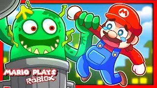 👲 ESCAPE SCARY TRASH MONSTER [CREEPY OBBY] | Mario Plays Roblox Trash Monster Obby
