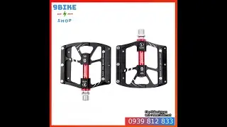 Pedal xe đạp thể thao nhôm CNC 3 bạc đạn DDROS ALNC 2027 ĐEN ĐỎ