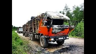 Extreme powerful Russian technology.Аmazing trucks driving skills.