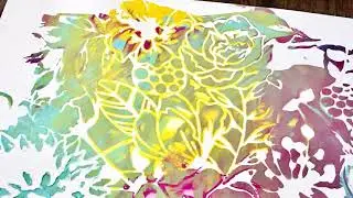 EXCLUSIVE PATREON MIXED MEDIA | USING ACRYLIC PAINT AND A STENCIL