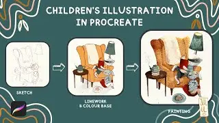 Cozy Children's Illustration in Procreate  - Timelapse with Voiceover