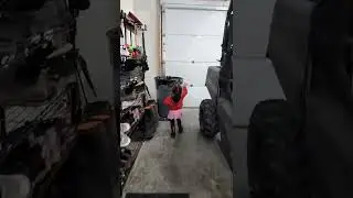 CUTE 3 YEAR OLD GIRL THROWING HER DIAPER IN THE TRASH 