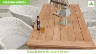 Conjunto madera teca noruega