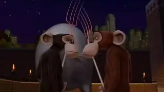 Penguins of Madagascar - Bert buttcrushes chimps