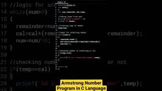 Armstrong Number Program in C Language