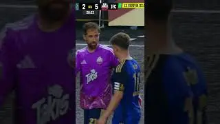 The starting goalkeeper was sent off and this happened (they didn't have a substitute). 