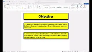 Creating a basic MS Word Form