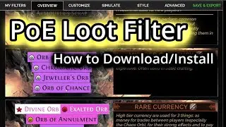 Loot Filter Guide for Path of Exile (FilterBlade website) How to download and install in 1 minute
