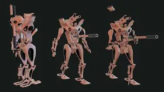 Character Military robot "Pierrot" 3D game model.  (Робот снайпер-разведчик аббревиатура "Пьеро")