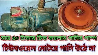 ৫০ টাকায় ঠিক করলাম পাম্প, টিউবওয়েল মোটর পানি উঠে না,1hp water pump motor Bearing water seal repair