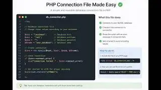 📌 PHP Database Connection File Made Easy