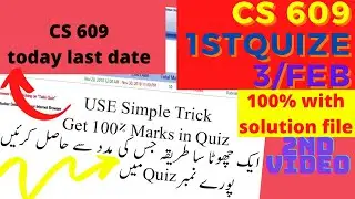 CS609 Quiz 1 Fall 2021 cs 609 Quiz 1 solved 