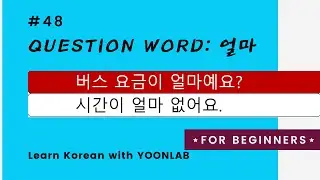 Korean Grammar #48 – Question Word (8) 얼마