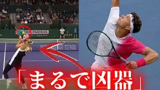 空に届きそうなキックサーブ6選...全員ボールの跳ね方が人外です【ラオニッチ/シェルトン/フェデラー/オペルカ/ティエム/イズナー】