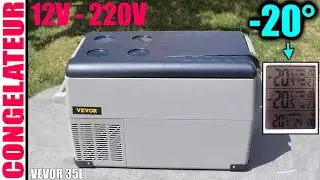 glacière électrique 12V 220V voiture VEVOR 35L frigo congélateur jusqu'à -20°c 24V Camion bluetooth