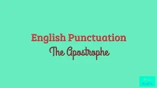 9-Ponctuation made simple [The Apostrophe]