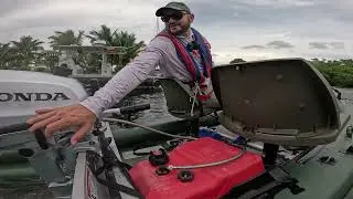 POLICE super interested in my boat! Sea Eagle Fishskiff16 5HP and 1.5 Outboards Sea Trial