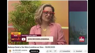 Ver Mais Londrina ao Vivo RICTV com Sara