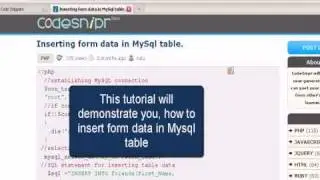 PHP Tutorial : Inserting form data in MySql table
