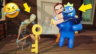 Komik Blue Monsteri Bıyıklı Çatıya Hapsetmiş, Hello Neighbor Mod