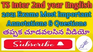 TS Inter 2nd year English Exam 2021 Important Annotations & Questions